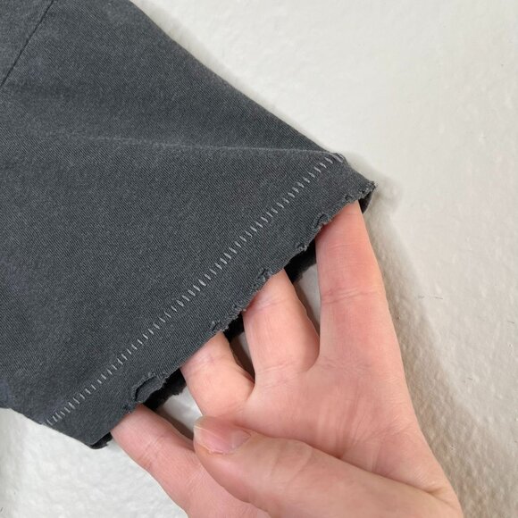 Figue Gray boho Embellished distressed Tee XS Cotton Womens Casual T-Shirt - Picture 7 of 12